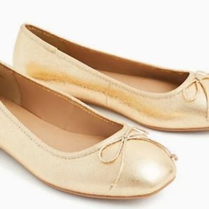 Gold ballet flats